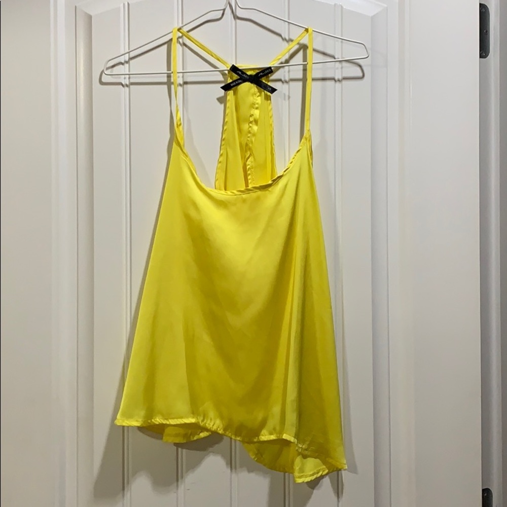 Yellow open back top